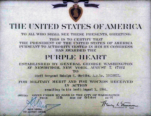 Purple Heart Citation